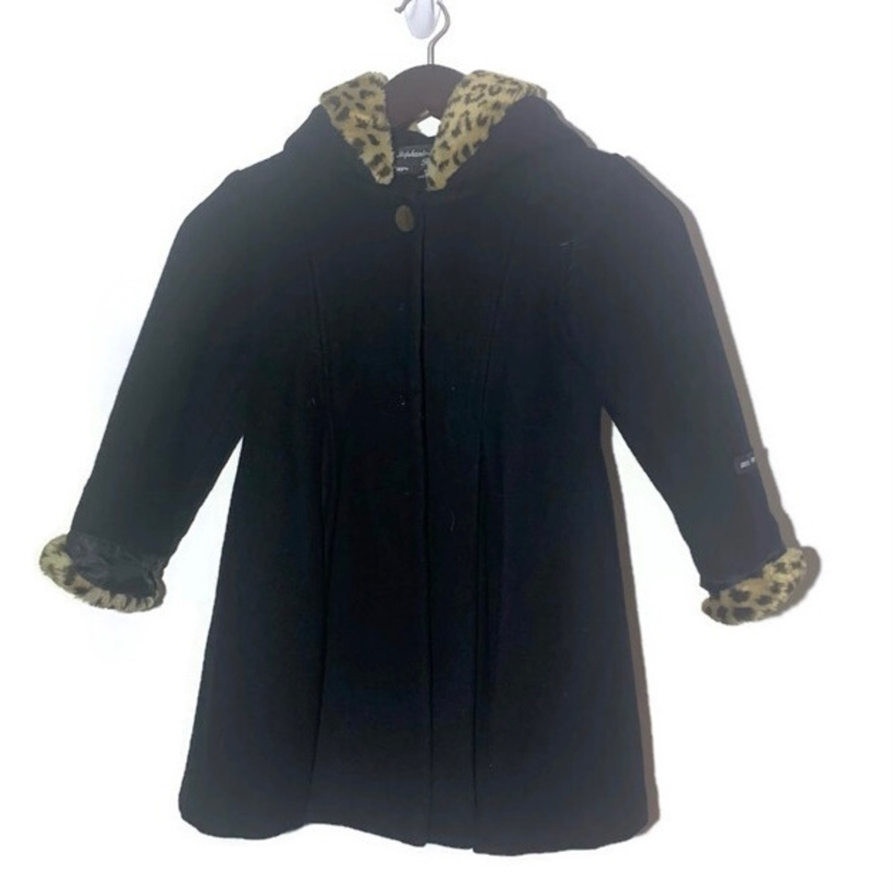 Stephanie Matthew’s Kids 100% wool coat hooded size 5